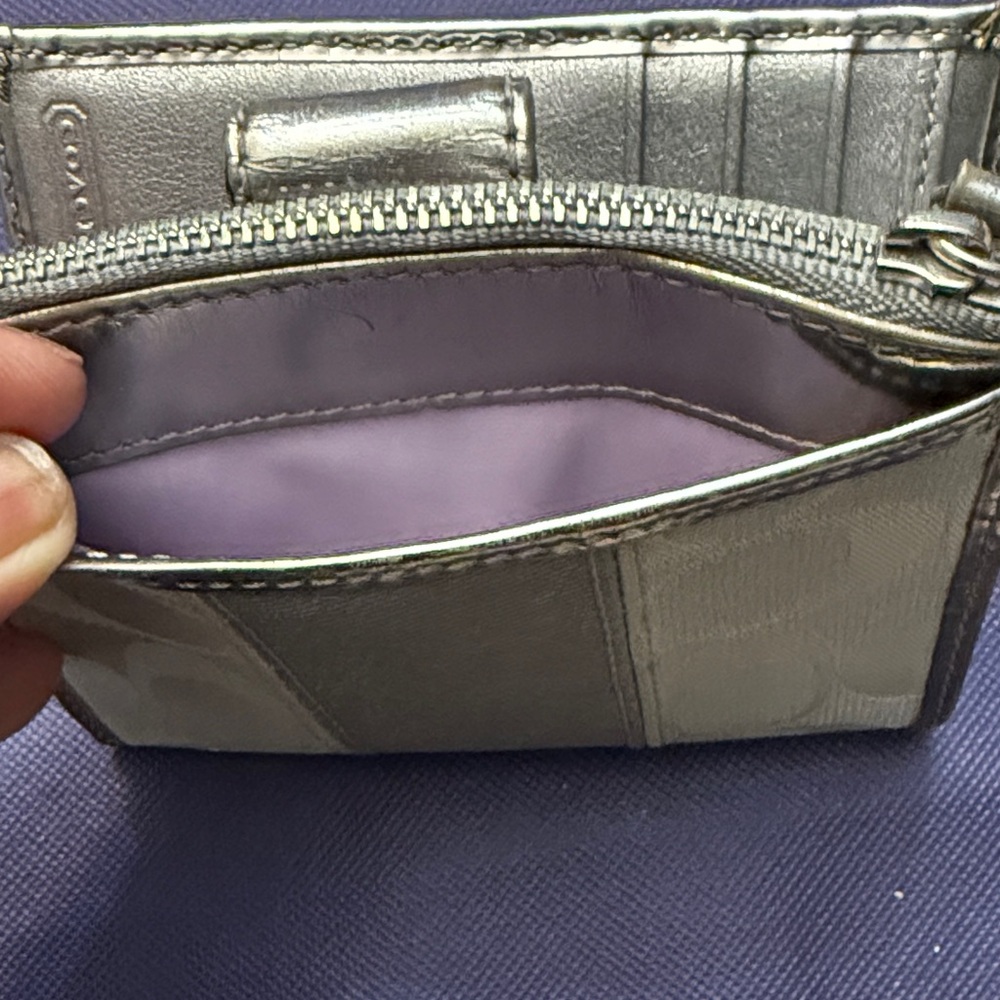 Coach Metallic Silver and Gray Wallet - Picture 6 of 8